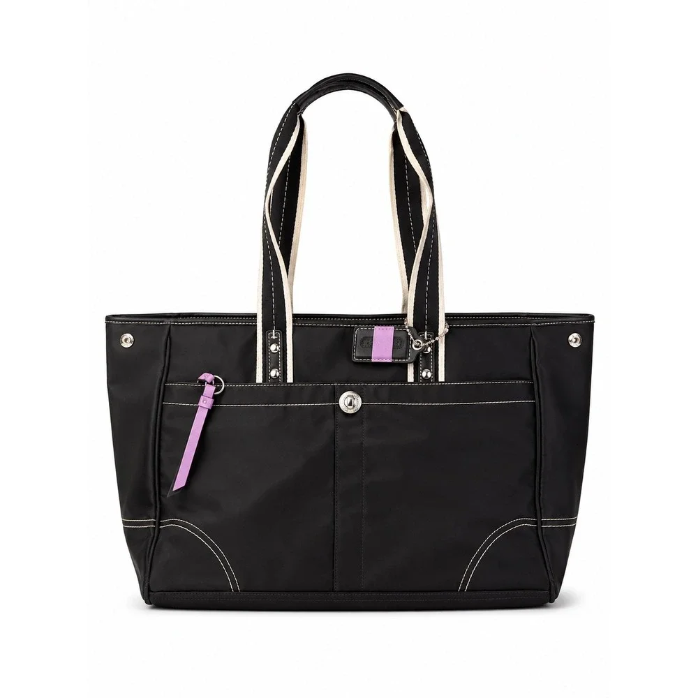Coach Vintage Y2K Hamptons Weekend Nylon Black Shoulder Bag Purse